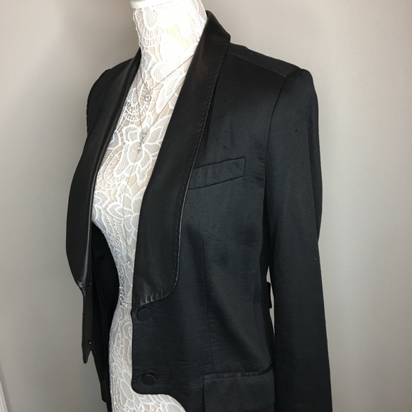 ALEXANDER WANG Leather Trim Tuxedo Blazer - Picture 5 of 8
